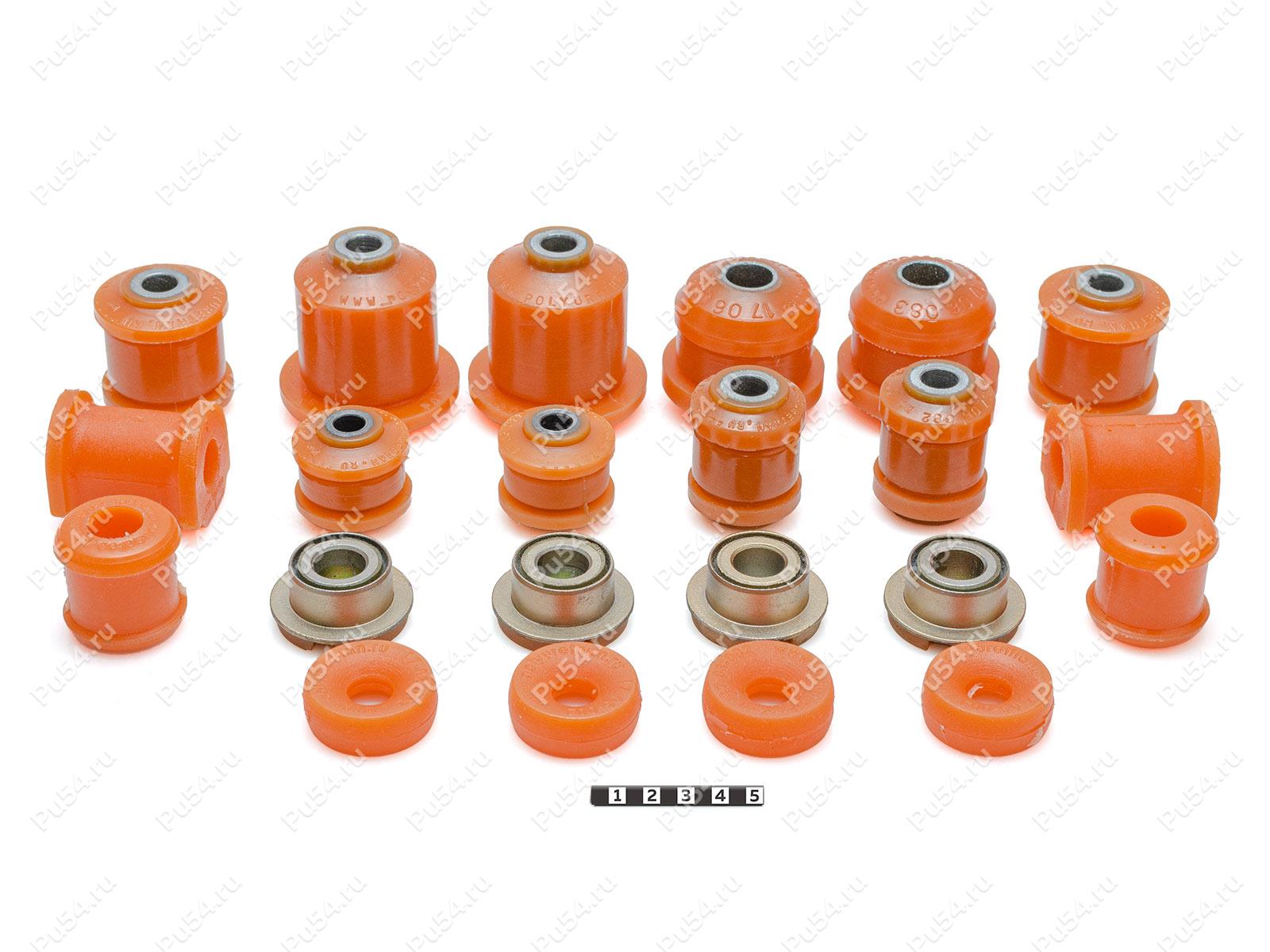 Silent blocks and bushings set for VAZ 2110, Product Code 17-21-004, Polyurethane, Image №1