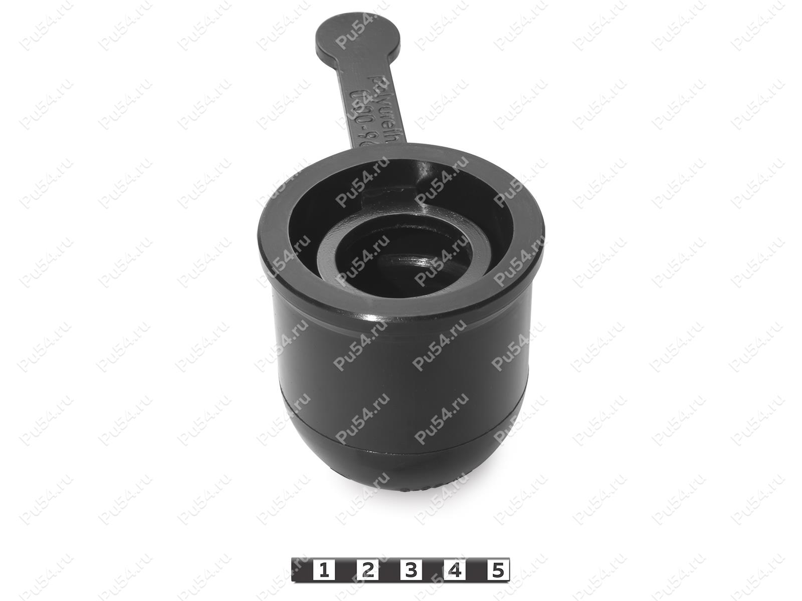 "Ball" cap for tow bar reciever (with restrainig strap), Product Code 0-20-963, Polyurethane, PU54/M71/black, Image №1