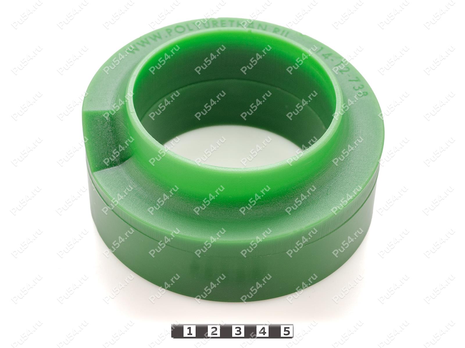 Coil spring cushion, front suspension, Product Code 14-12-738-G, Polyurethane, PU54i/K80/темно-зеленый, Image №1