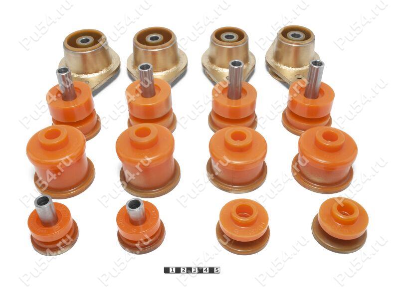 Body mounts full set, Toyota Hilux Surf 130, Product Code 1-21-705, Polyurethane, orange, Image №1