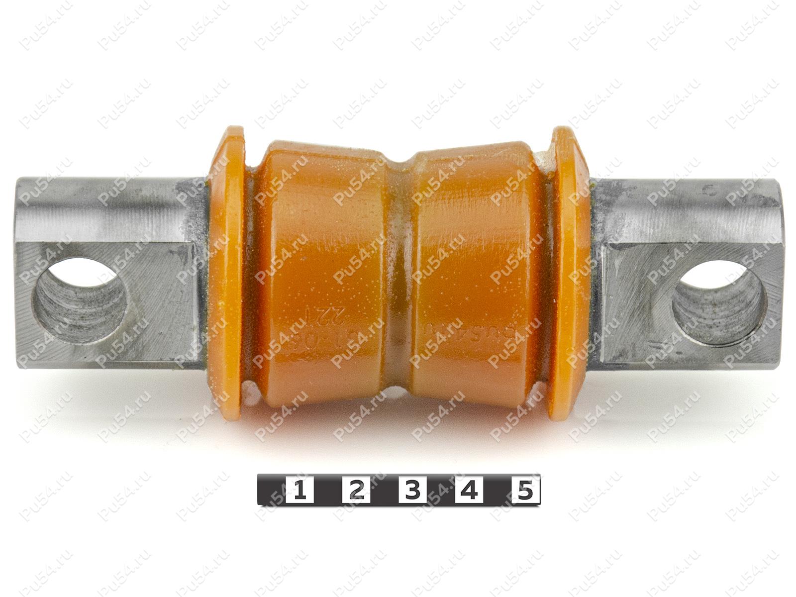 Trailing arm silent block, Product Code 31-06-221, Polyurethane, PU54/M72/оранжевый, Image №1