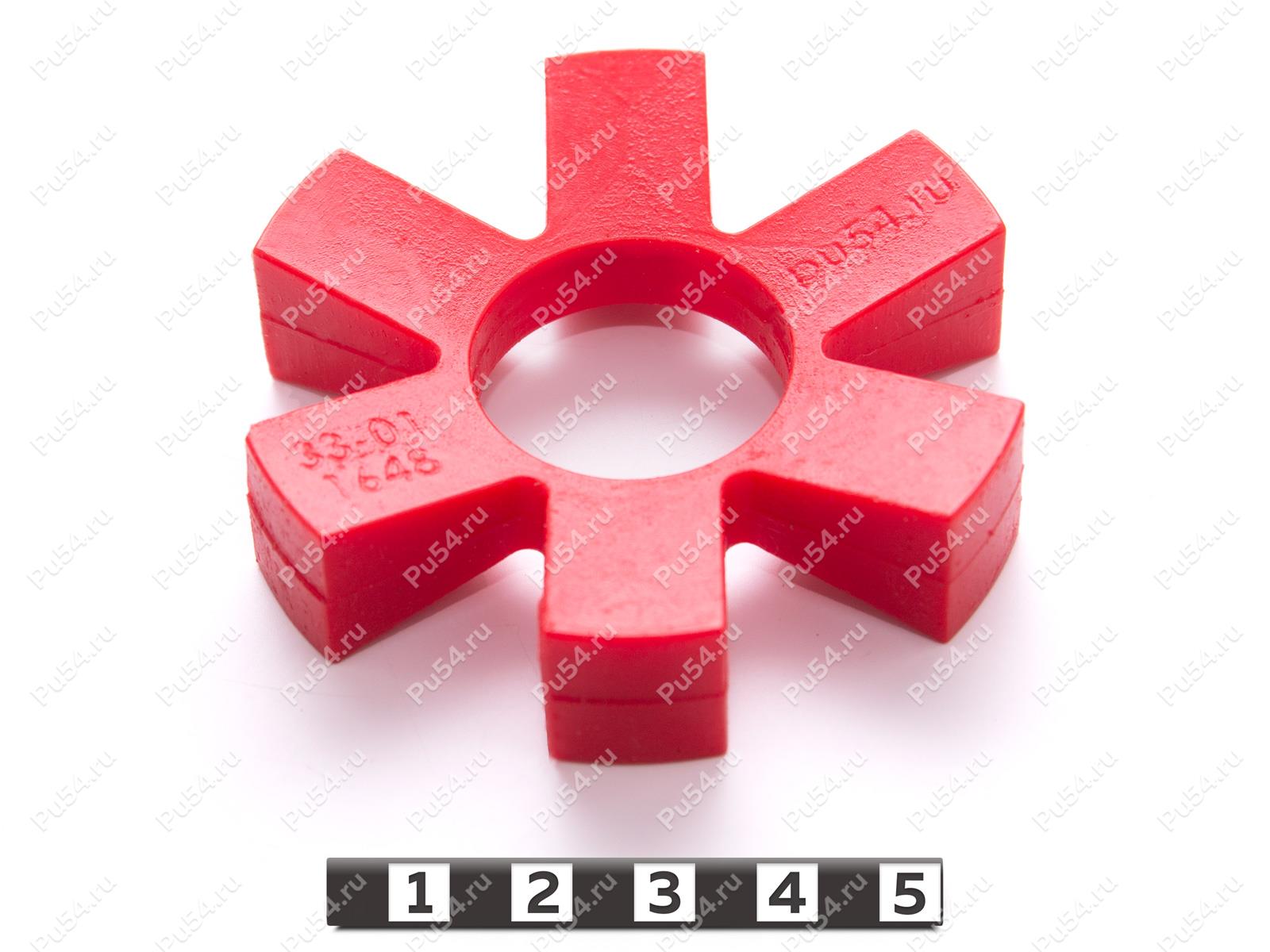 Вставка упругой муфты D70 x d28 x H17 мм, Product Code 33-01-1648, Polyurethane, PU54/K65/красный, Image №1