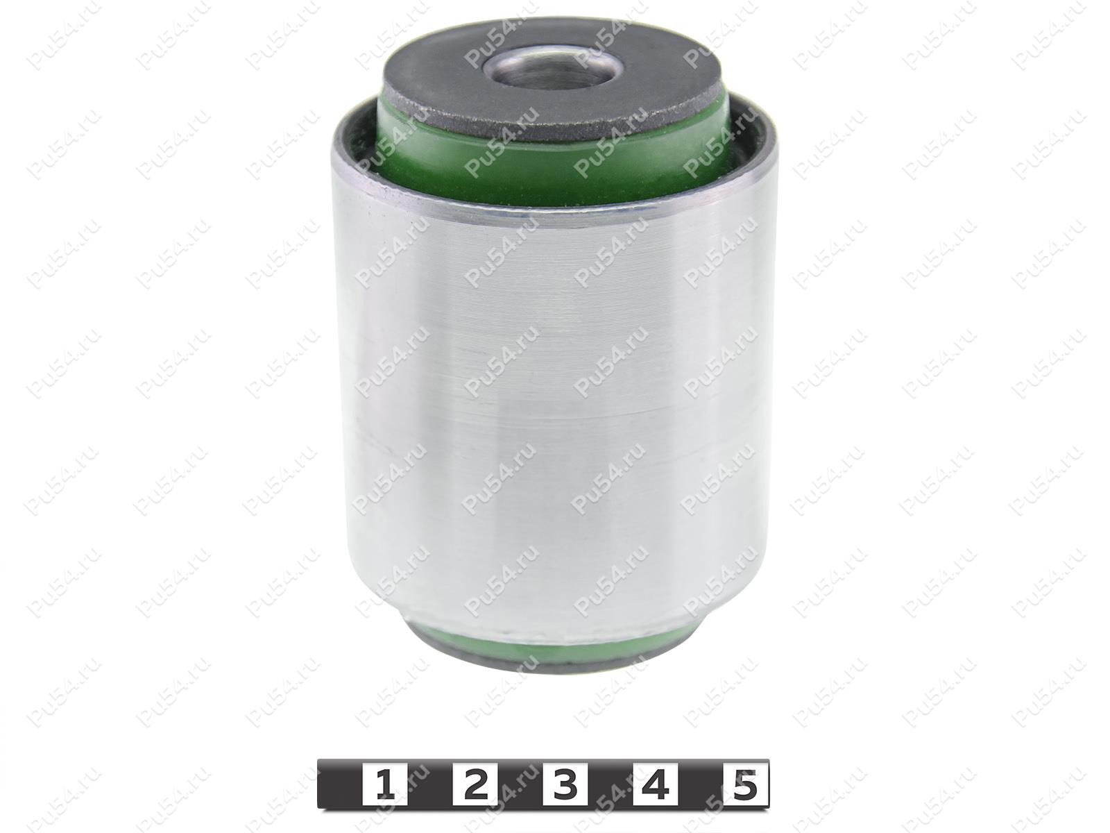 Low trailing arm silent block, rear suspension, Product Code 5-06-1081, Polyurethane, PU54/M80/зеленый, Image №1