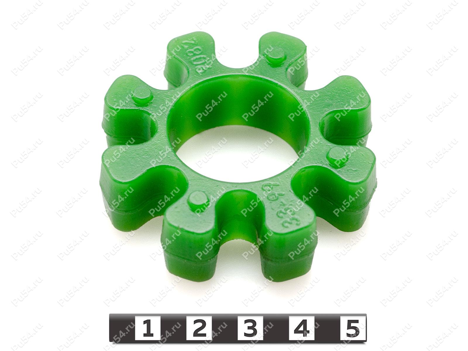 Elastic coupling insert (spider) 60*29*16, Product Code 33-99-9082, Polyurethane, PU54/M80/зеленый, Image №1
