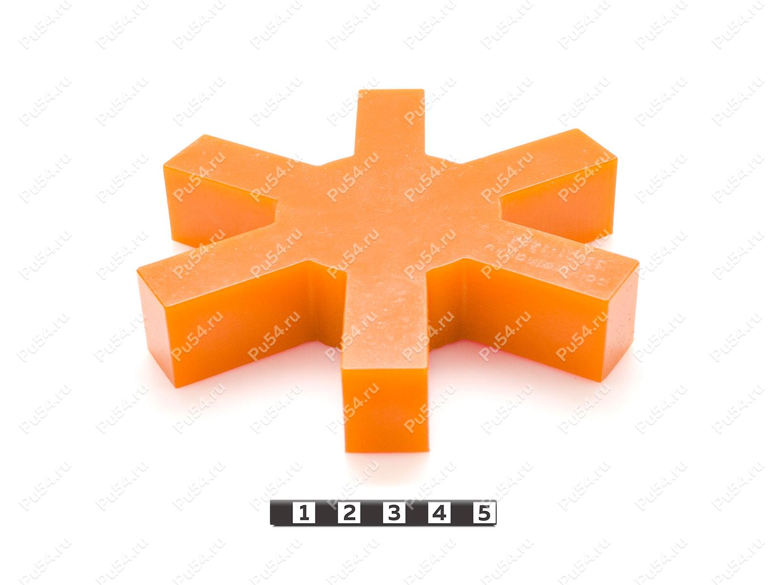 Вставка упругой муфты (звездочка) 135*60*25, Product Code 33-01-1424, Polyurethane, PU54/M72/оранжевый, Image №1