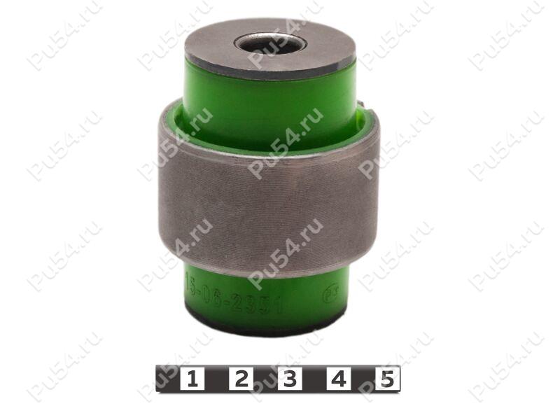 Lower control arm silent block, rear suspension, pressed-in, Product Code 15-06-2351, Polyurethane, PU54/M80/green, Image №1