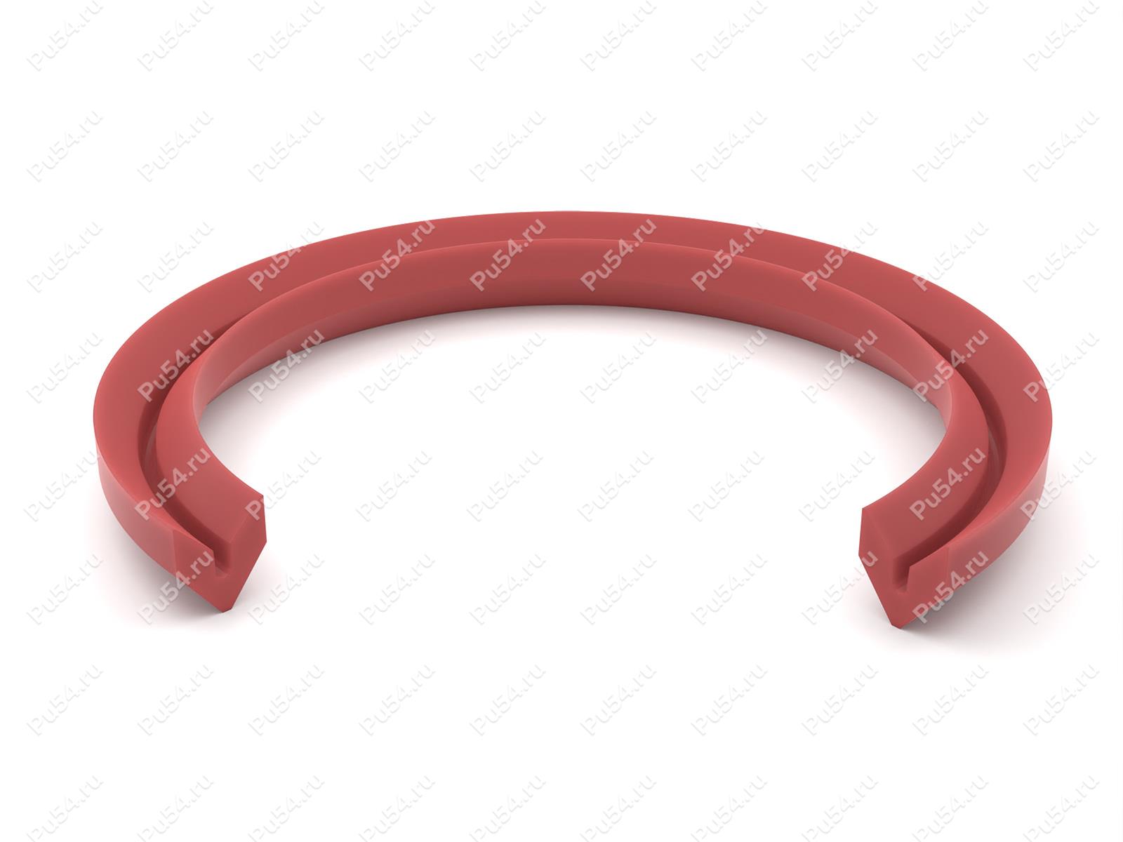 Манжета M 25x40, шевронная, аналог ГОСТ 22704-77, полиуретановая, Product Code 70-08-0311, Polyurethane, PU54/M92/красный, Image №1