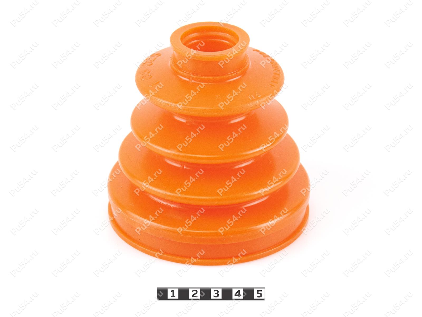CV-joint dust boot (outer), front and rear suspension, Product Code 1-05-025, Polyurethane, PU54/M71/orange, Image №1