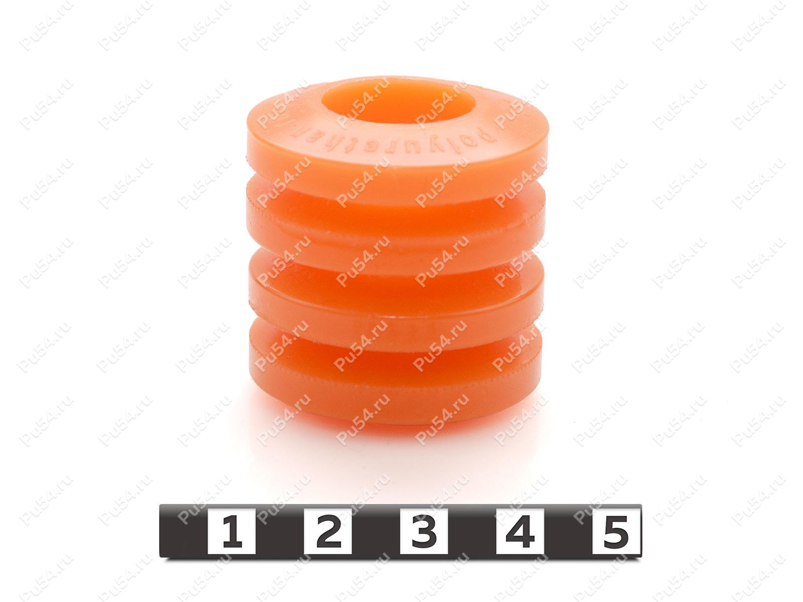 Комплект колец МУВП К2 из 4 штук, замена цельной втулки МУВП 1-25, Product Code 33-01-037K2W, Polyurethane, K72/темно-оранжевый, Image №1
