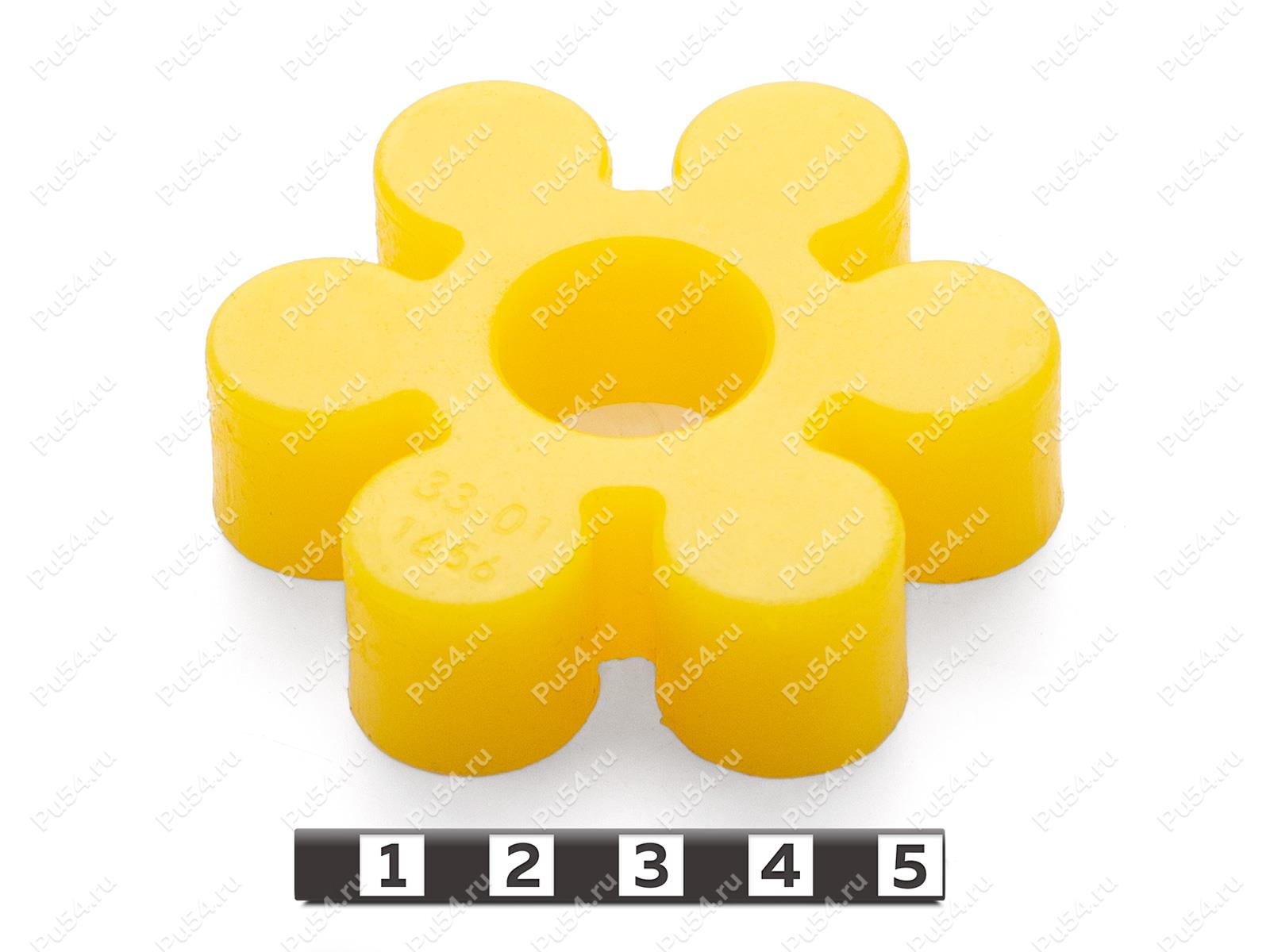 Вставка упругой муфты эластичная (звездочка) D69 x d22 x H18, Product Code 33-01-1656, Polyurethane, PU54/M95/желтый, Image №1