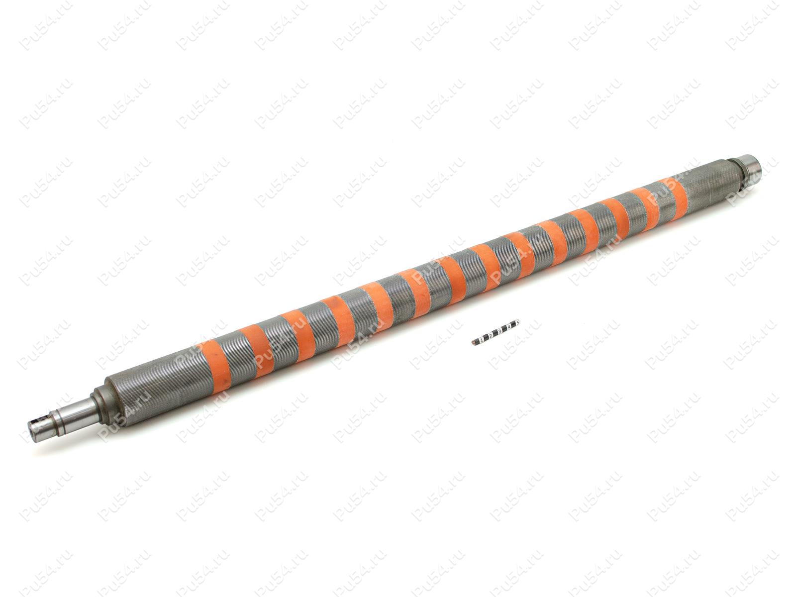 Вал D 40,6 x d 32 x H 740 (14 колец) (восстановление), Product Code 333-01-1068, Polyurethane, PU54/M72/оранжевый, Image №1