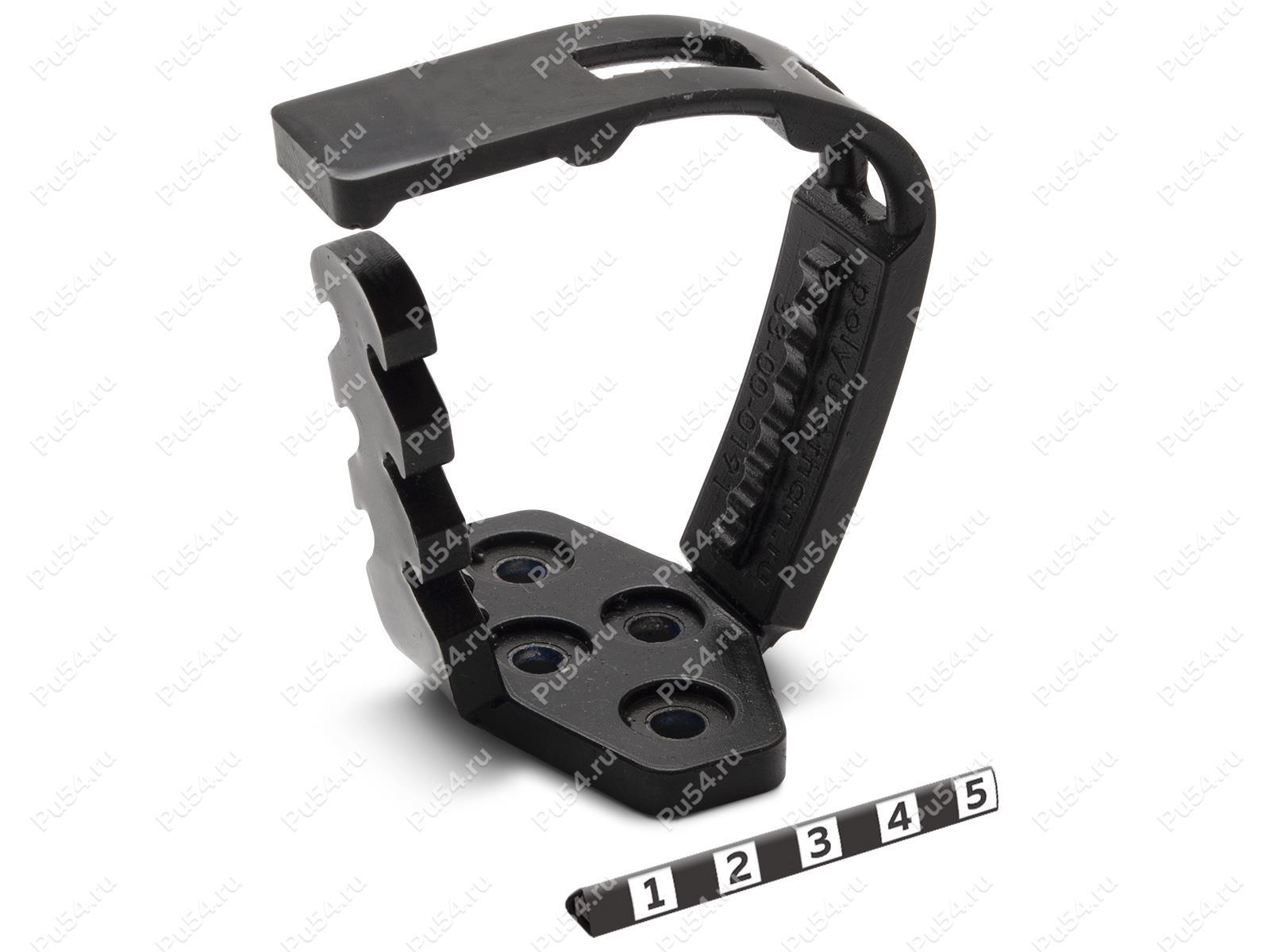 Universal clamp, economy version (reinforced base, U-shape) longitudinal fixation, Product Code 33-00-0191, Polyurethane, PU54/M71/black, Image №1