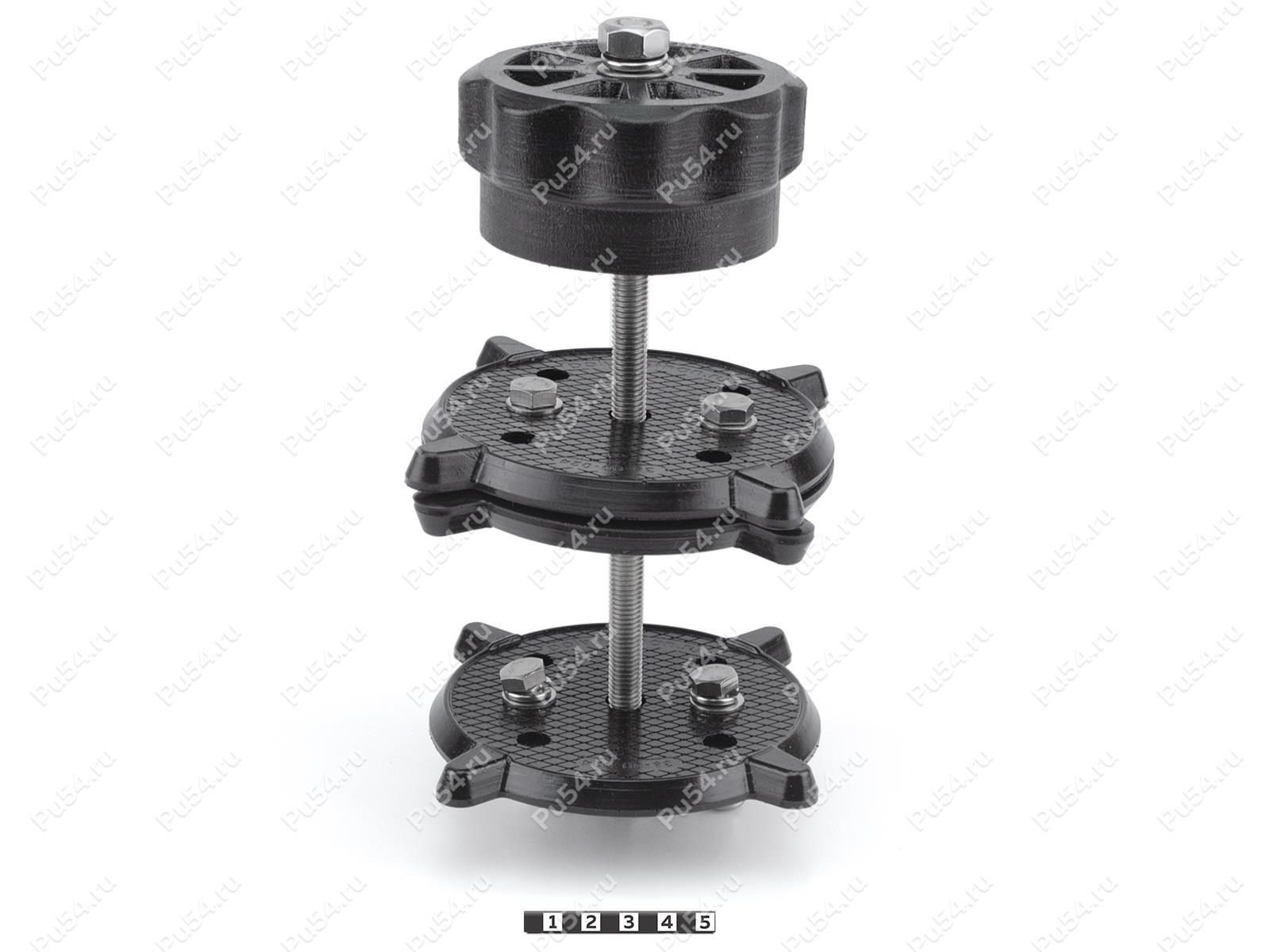 Fastening for 2 canisters Extreme “Wing Nut+rivet, 1 + 1”, Product Code 36-20-052, Polyurethane, Image №1