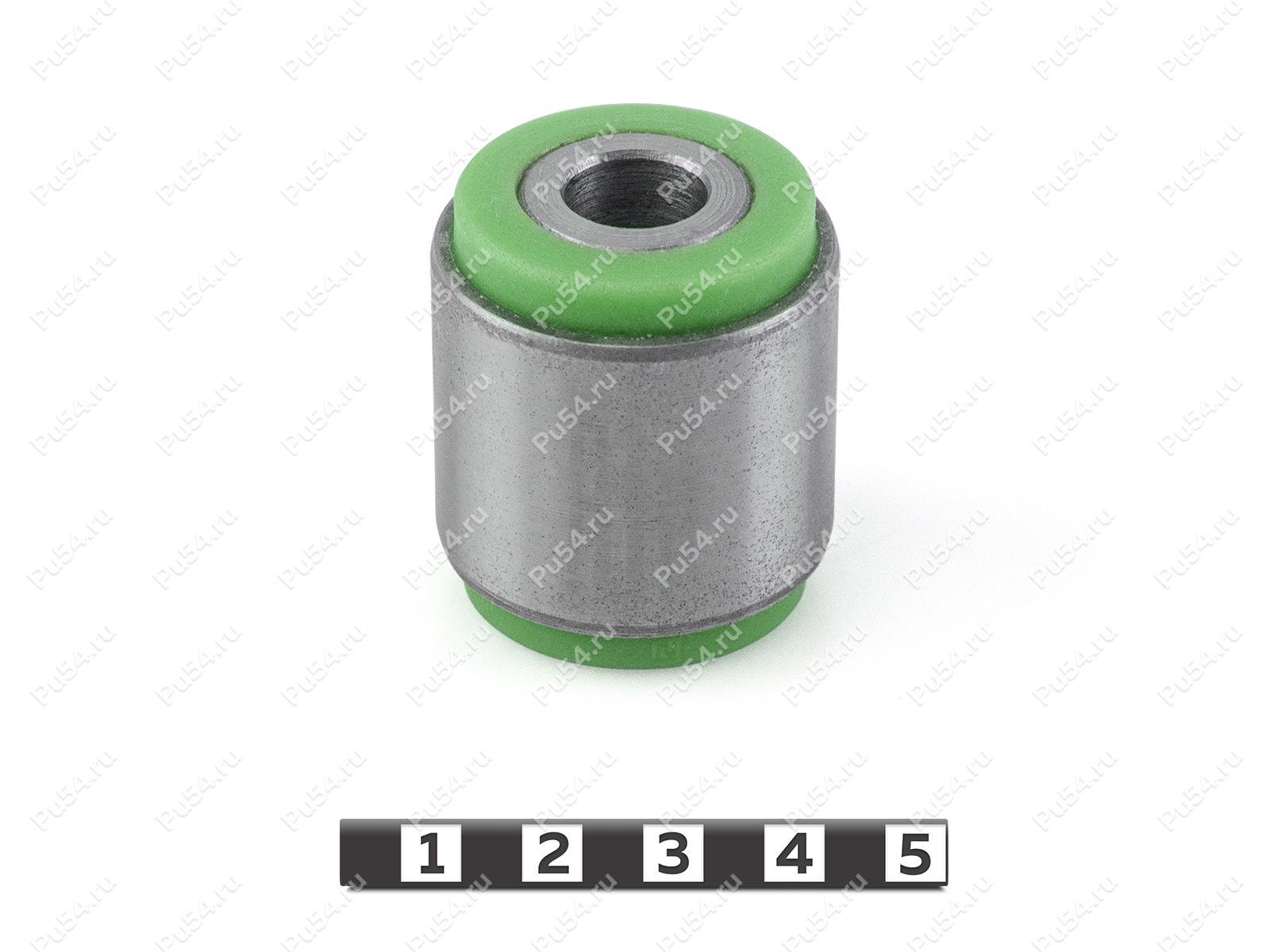 Trailing arm silent block, rear suspension, pressed-in (hub), Product Code 1-06-9661, Polyurethane, PU54/M80/зеленый, Image №1