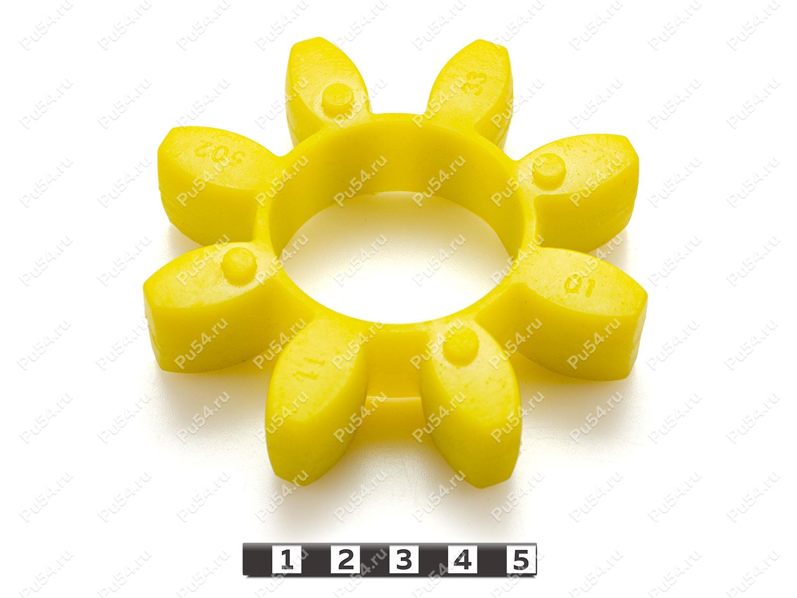 Вставка упругой муфты эластичная (звездочка) 95*46*20, Product Code 33-01-11502, Polyurethane, PU54/M95/желтый, Image №1