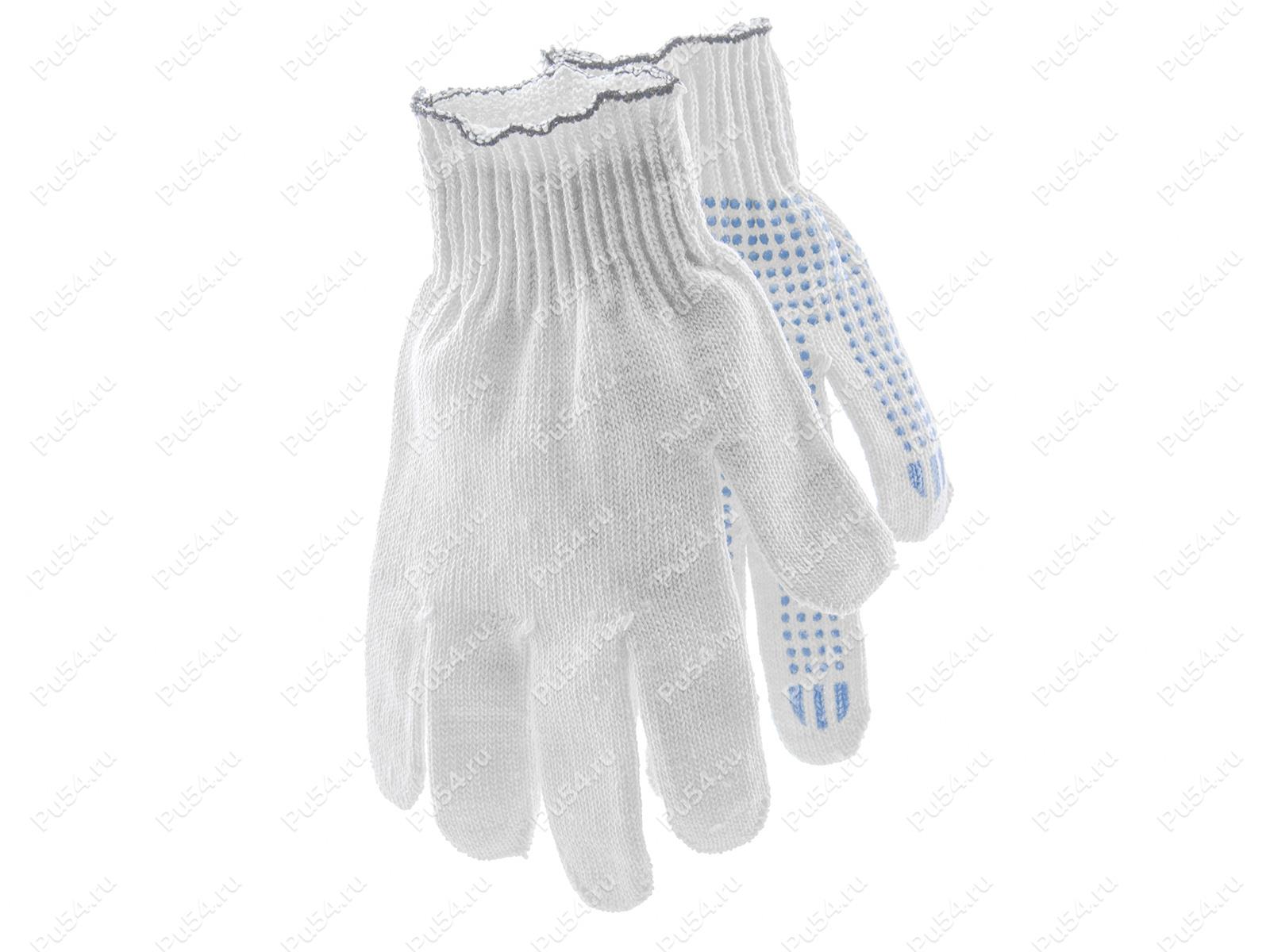 Gloves cotton with PVC, Product Code 33-66-005, Polyurethane, белый, Image №1
