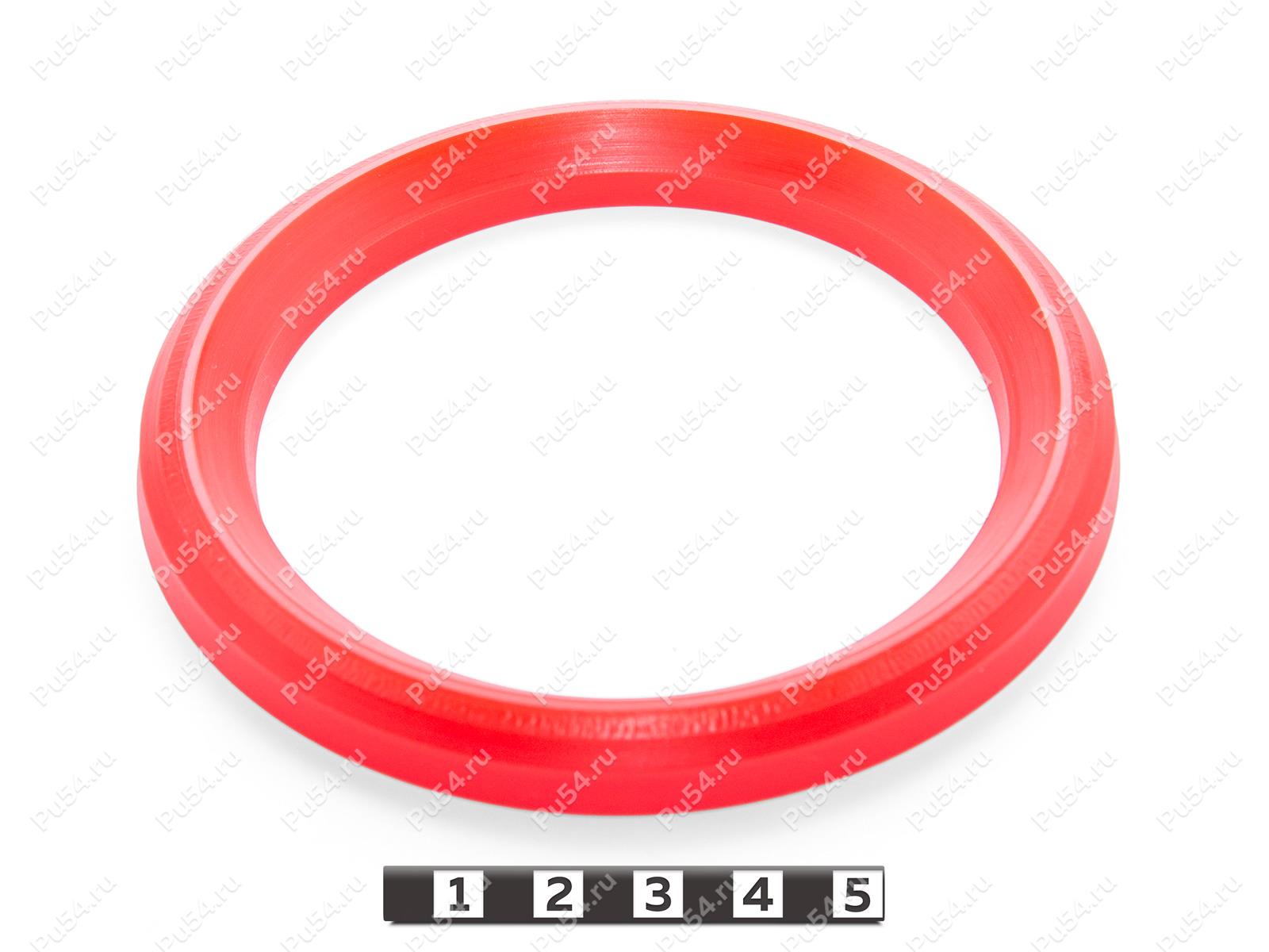 Манжета 100*130*14,1 шевронная, Product Code 33-78-307, Polyurethane, PU54/M92/красный, Image №1