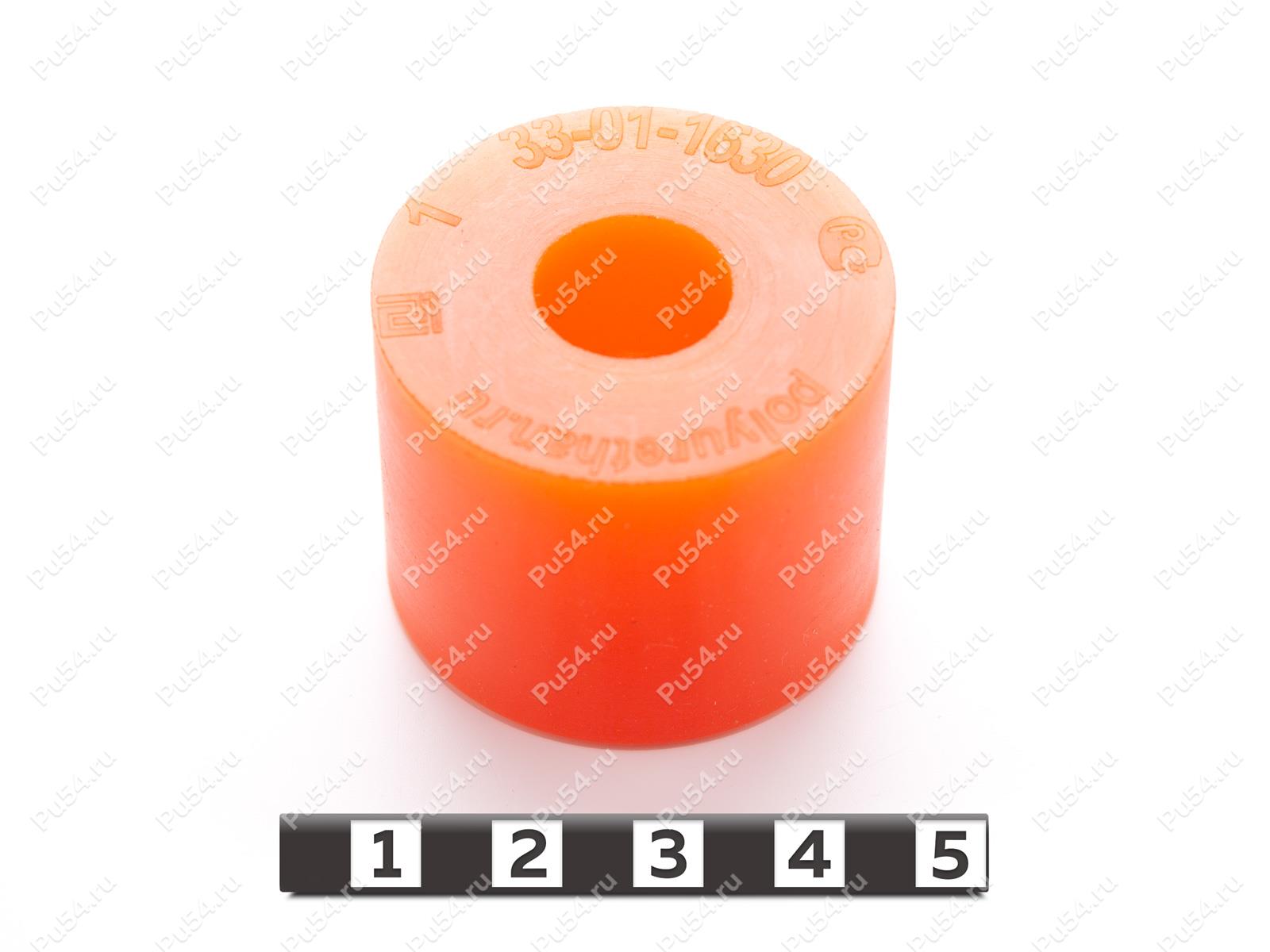 Амортизатор D 38 x d 12,5 x H 30, Product Code 33-01-1630, Polyurethane, PU54/M72/оранжевый, Image №1