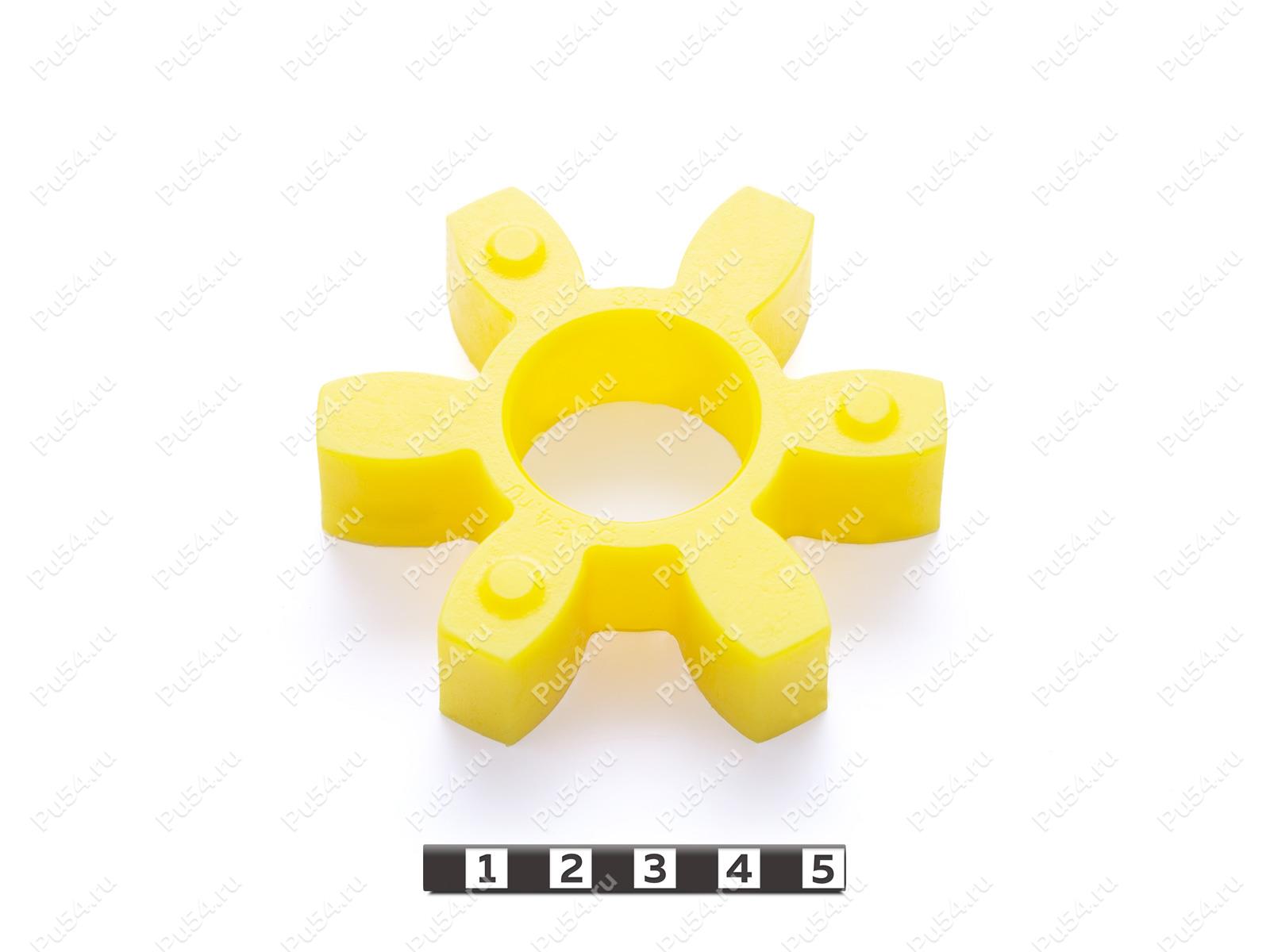 Вставка упругой муфты эластичная (звездочка) D78 x d30 x H19, Product Code 33-01-1605, Polyurethane, PU54/M95/желтый, Image №1