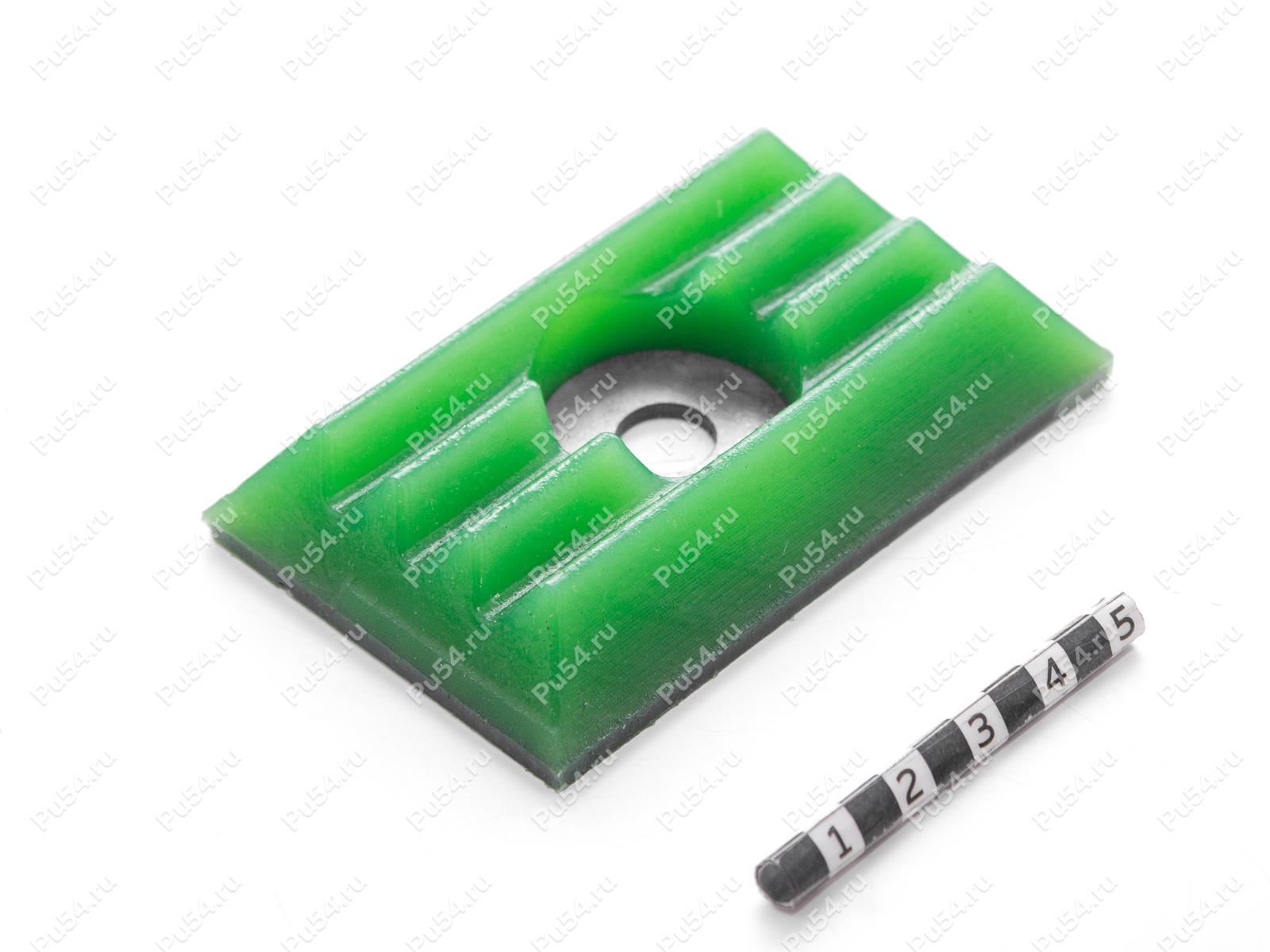 Накладка (отбойник, прокладка) рессоры задней подвески, Product Code 29-07-001, Polyurethane, PU54/M80/зеленый, Image №1