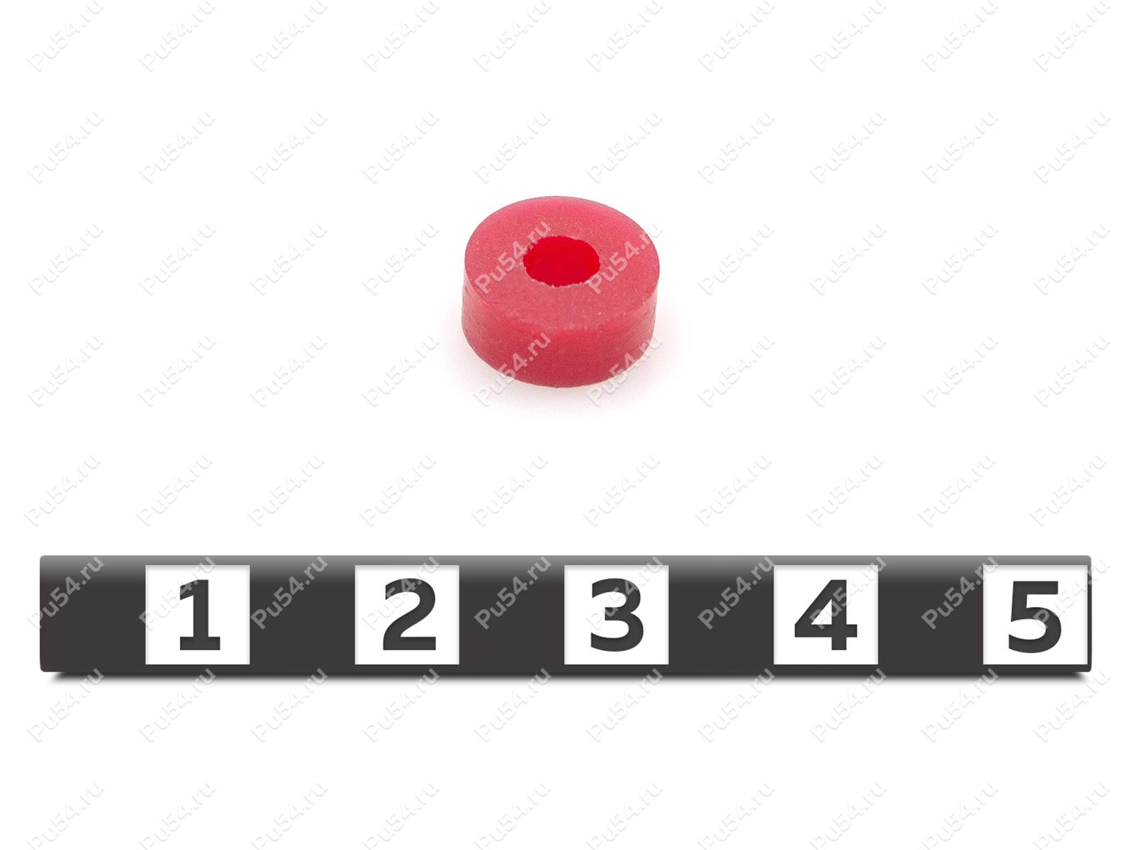 Rectangular ring D10 x d 4 x H4 mm, Product Code 33-01-1243, Polyurethane, PU54/K65/красный, Image №1