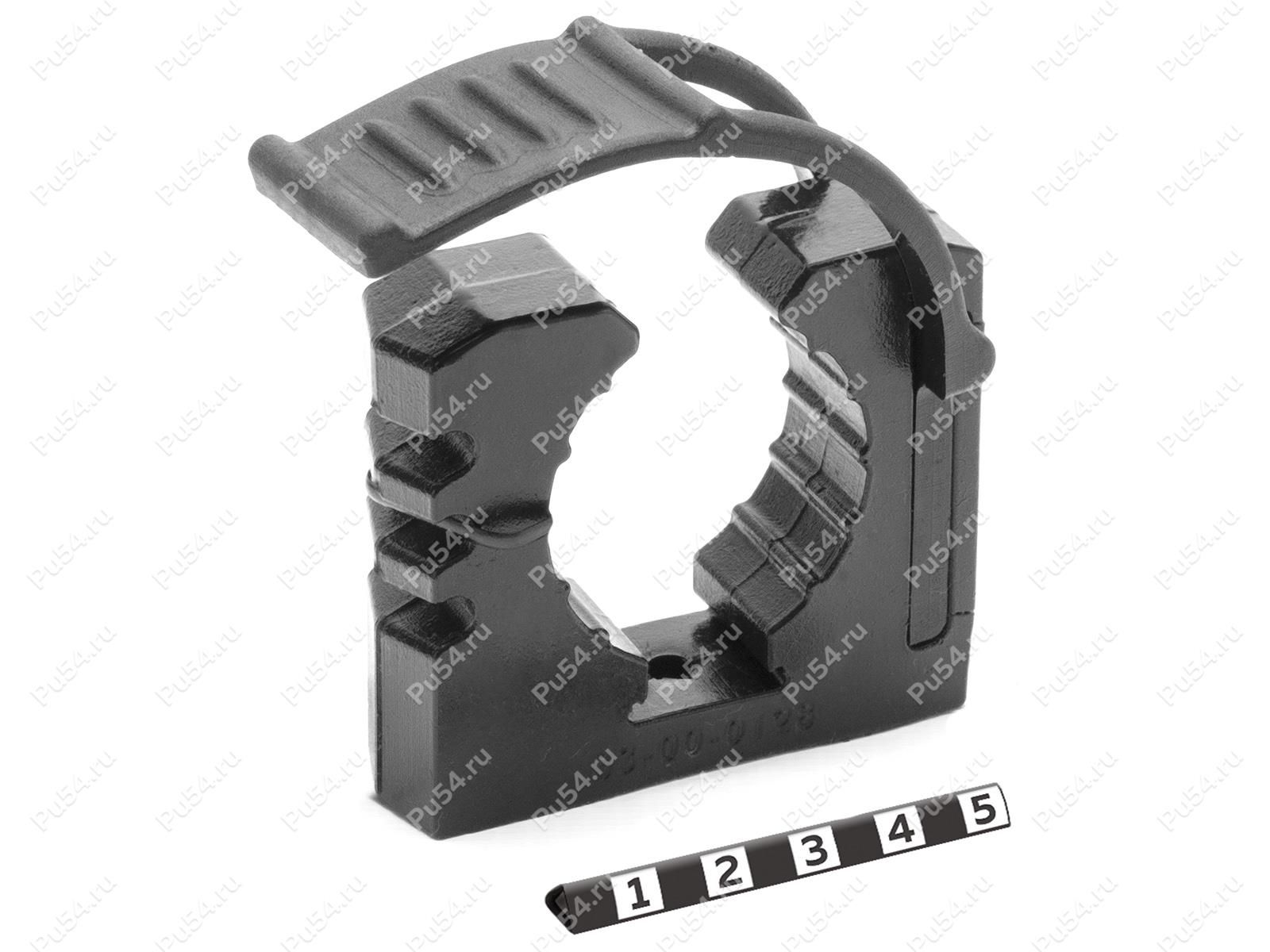 Universal clamp for shovel (33-40) 1 bolt hole (150 pcs), Product Code 33-22-0128-1, Polyurethane, black, Image №1