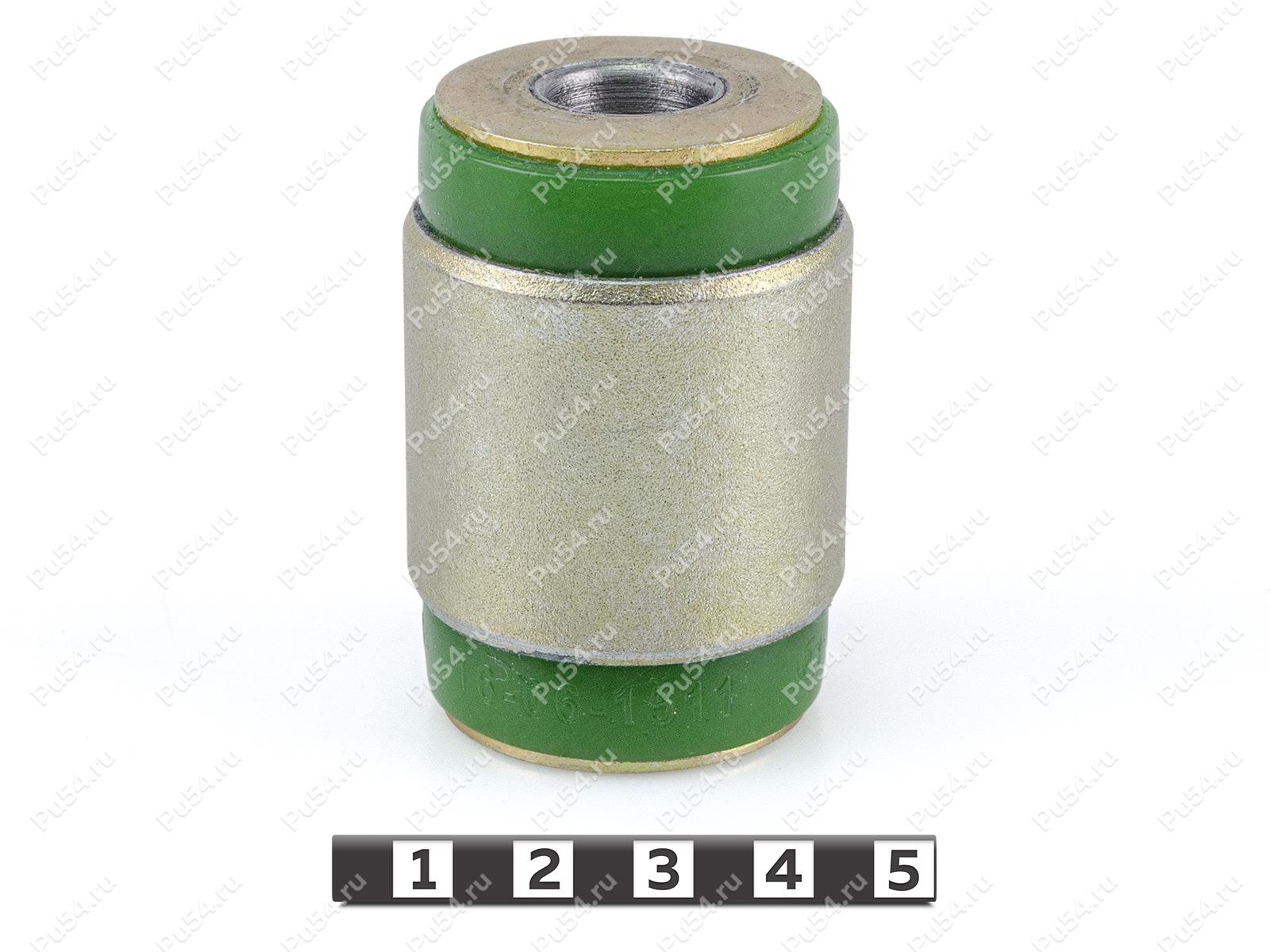 Low control arm silent block, rear suspension (hub), pressed-in, Product Code 16-06-1511, Polyurethane, PU54/M80/зеленый, Image №1