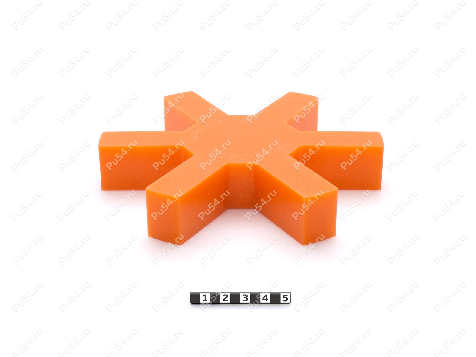 Вставка упругой муфты эластичная (звездочка) D174 x d 72 x H 30, Product Code 33-01-1506, Polyurethane, PU54/M72/оранжевый, Image №1