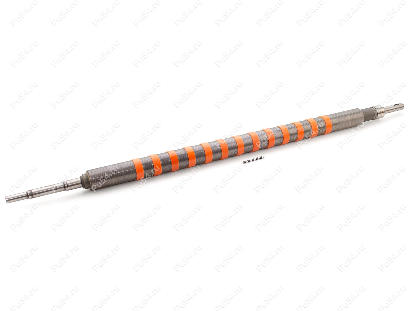 Вал D 40,6 x d 32 x H 740 (13 колец) (восстановление), Product Code 333-01-1067, Polyurethane, PU54/M72/оранжевый, Image №1