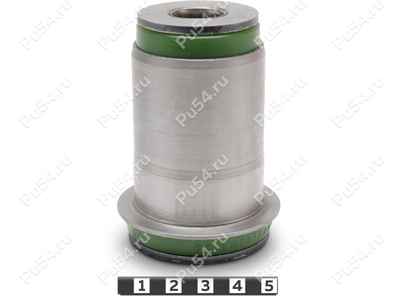 Low control arm silent block, front suspension, pressed-in, Product Code 4-06-1741, Polyurethane, PU54/M80/green, Image №1