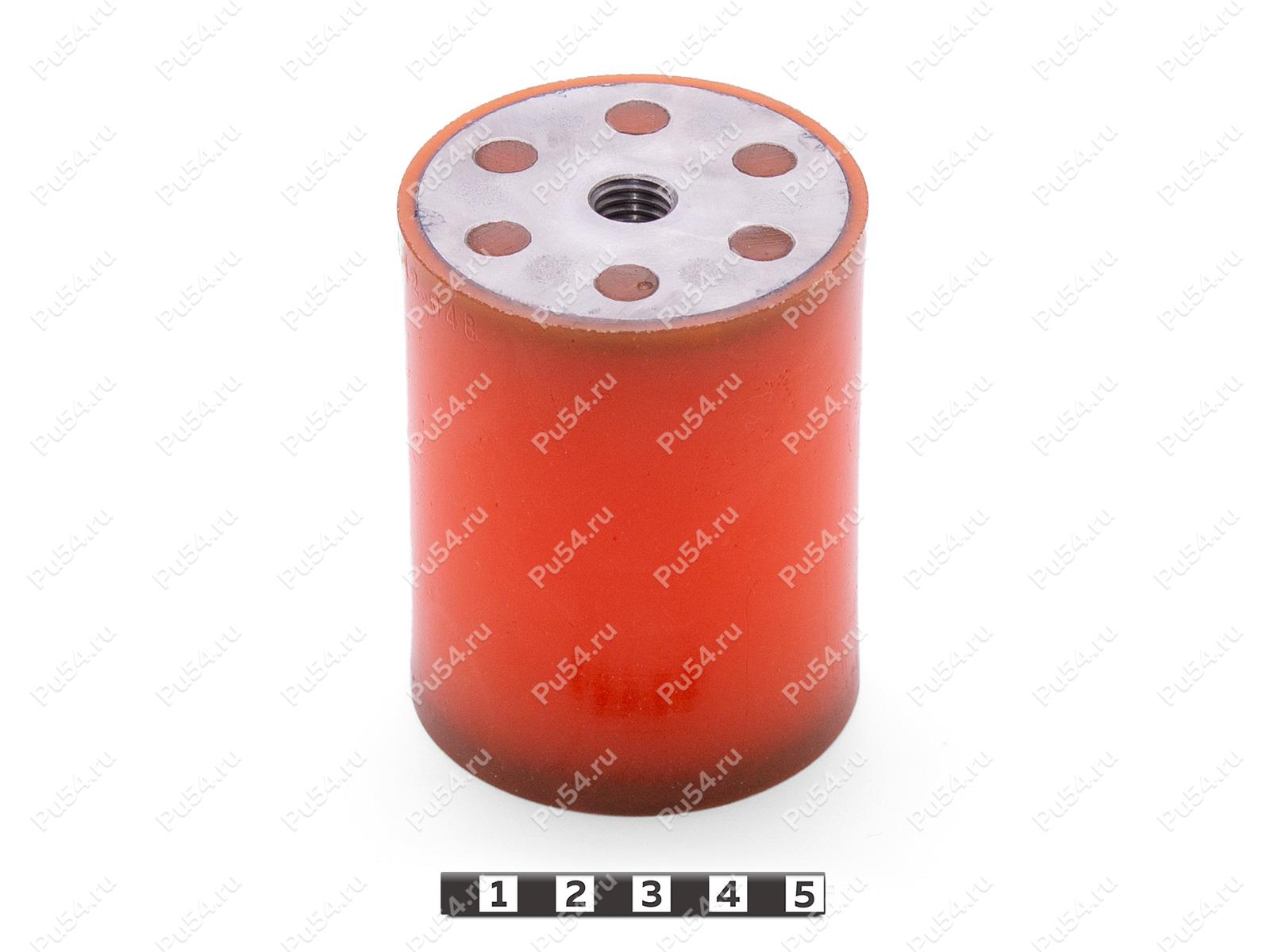 Виброопора D62 x H80, Product Code 33-12-048, Polyurethane, PU54/M72/оранжевый, Image №1