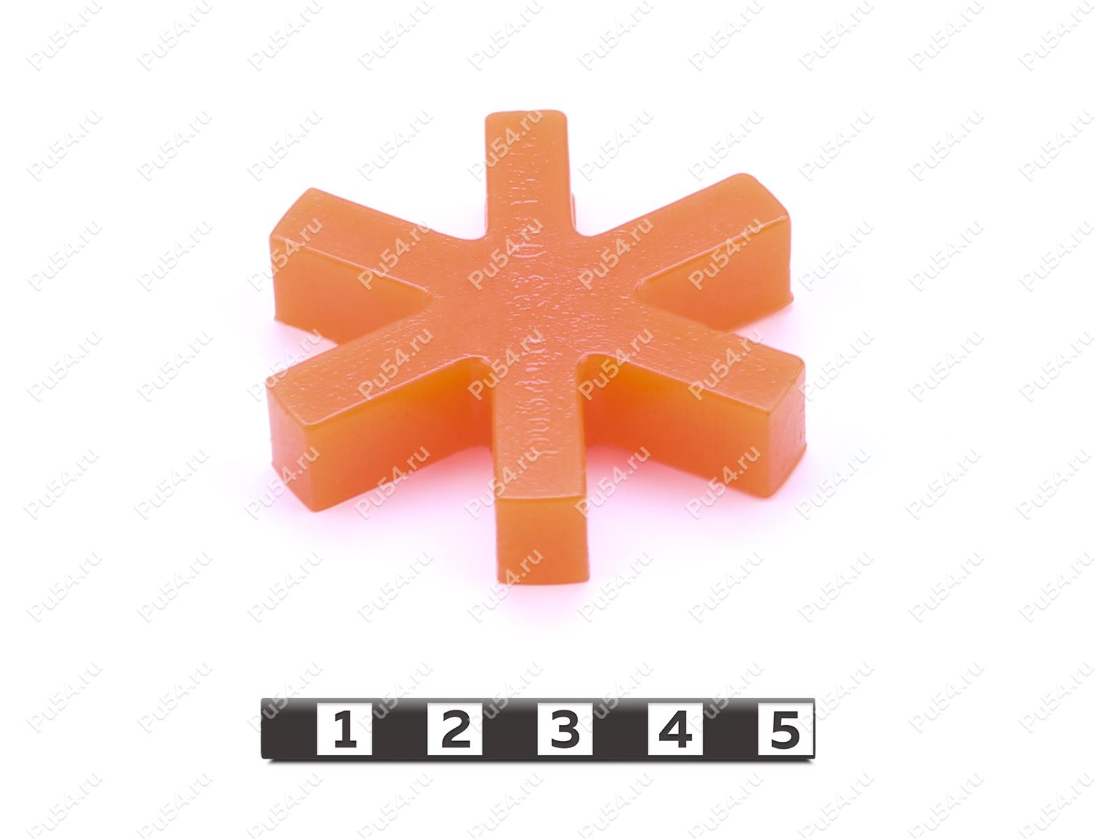 Вставка упругой муфты эластичная (звездочка) D 59 х d 21,5мм H1-12мм, Product Code 33-01-1555, Polyurethane, PU54/M72/оранжевый, Image №1