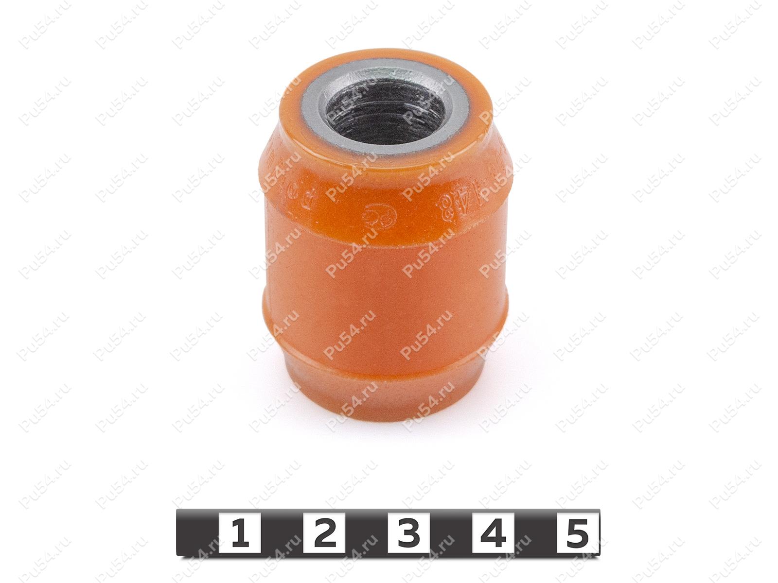Lateral control arm silent block, rear suspension (hub), Product Code 16-06-148, Polyurethane, PU54/M72/оранжевый, Image №1