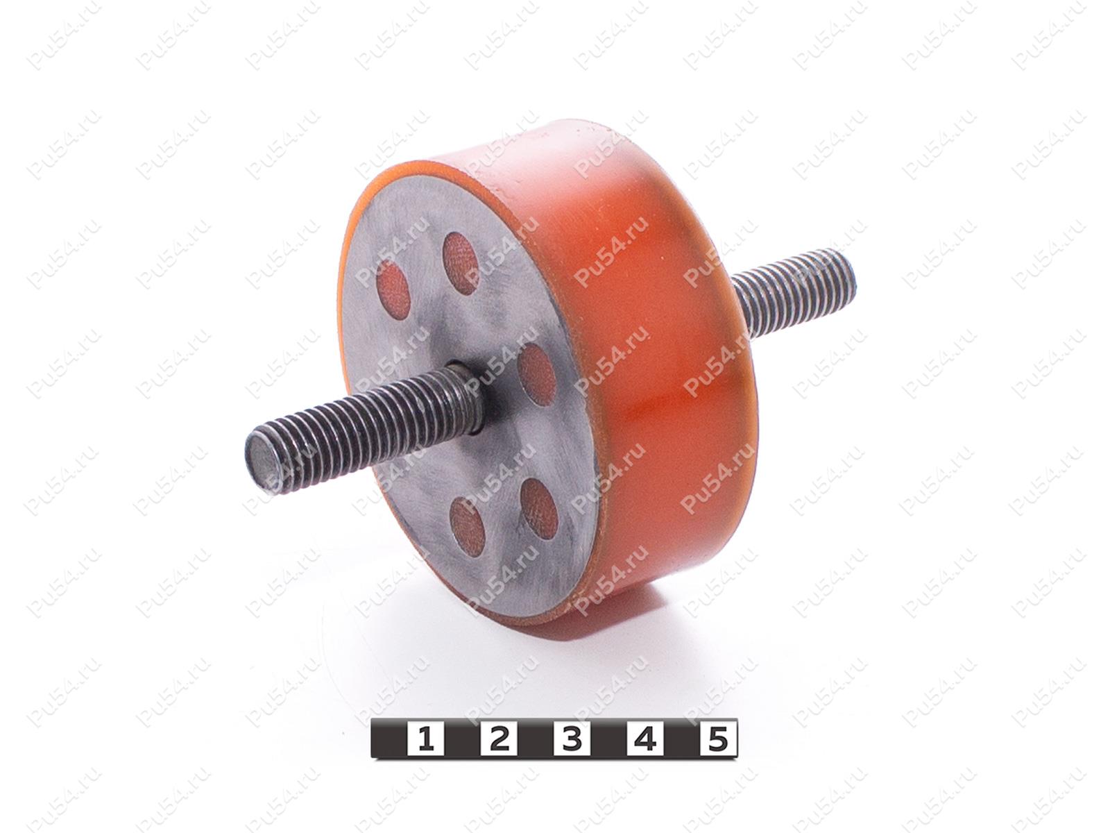 Виброопора D 75 x H116, Product Code 33-12-042, Polyurethane, PU54/M72/оранжевый, Image №1