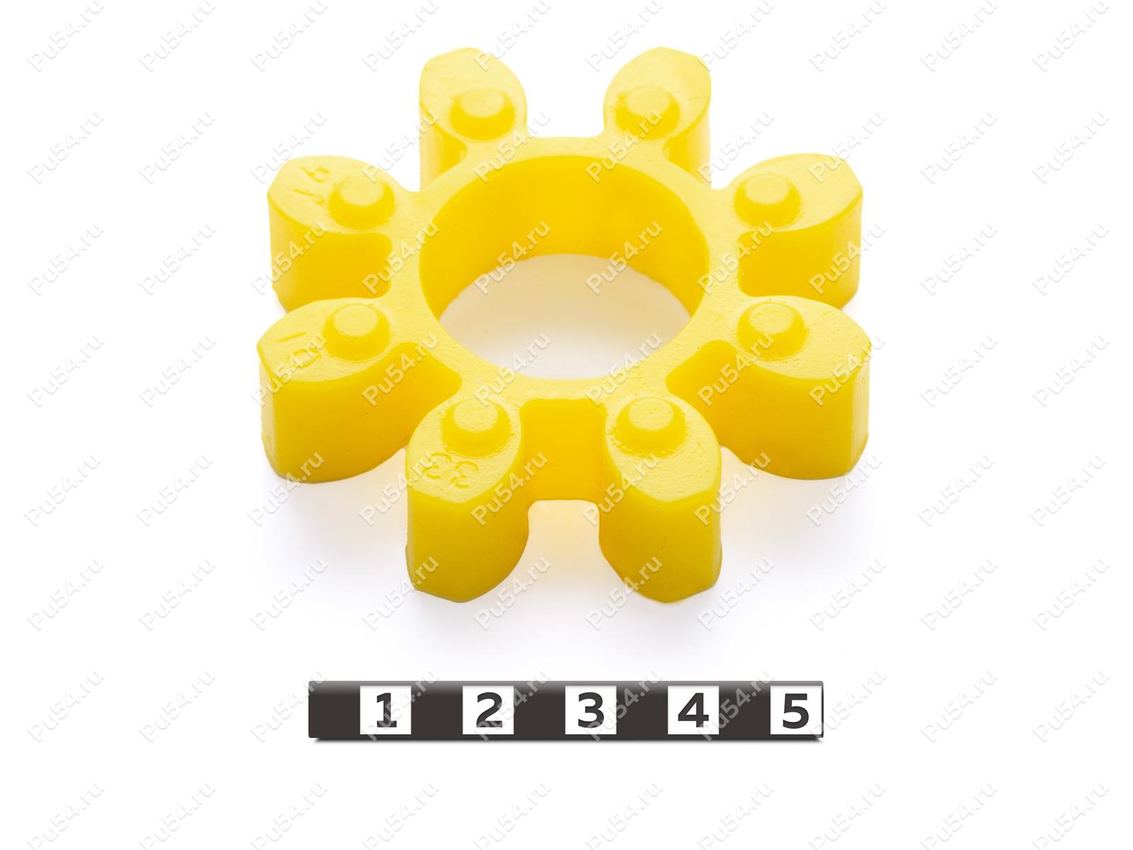 Вставка упругой муфты эластичная (звездочка) D65 x d29 x H 15 мм, Product Code 33-01-1613, Polyurethane, PU54/M95/желтый, Image №1
