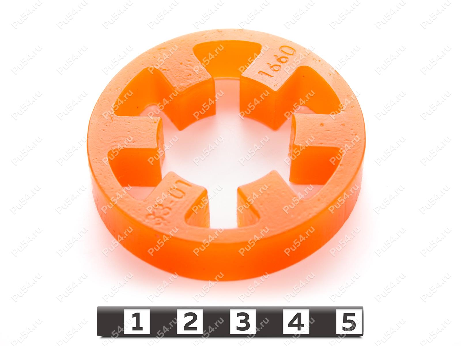 Вставка упругой муфты эластичная  D56 x d 28 x H11 мм, Product Code 33-01-1660, Polyurethane, PU54/M72/оранжевый, Image №1