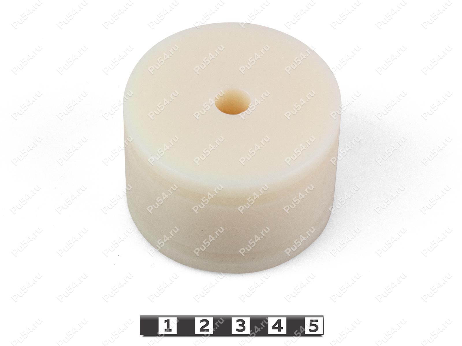 Polyamide 6 body mount (+40 mm), OD = 10 mm, ID = 60 mm, Product Code 0-12-601040, Polyurethane, белый капролон, Image №1