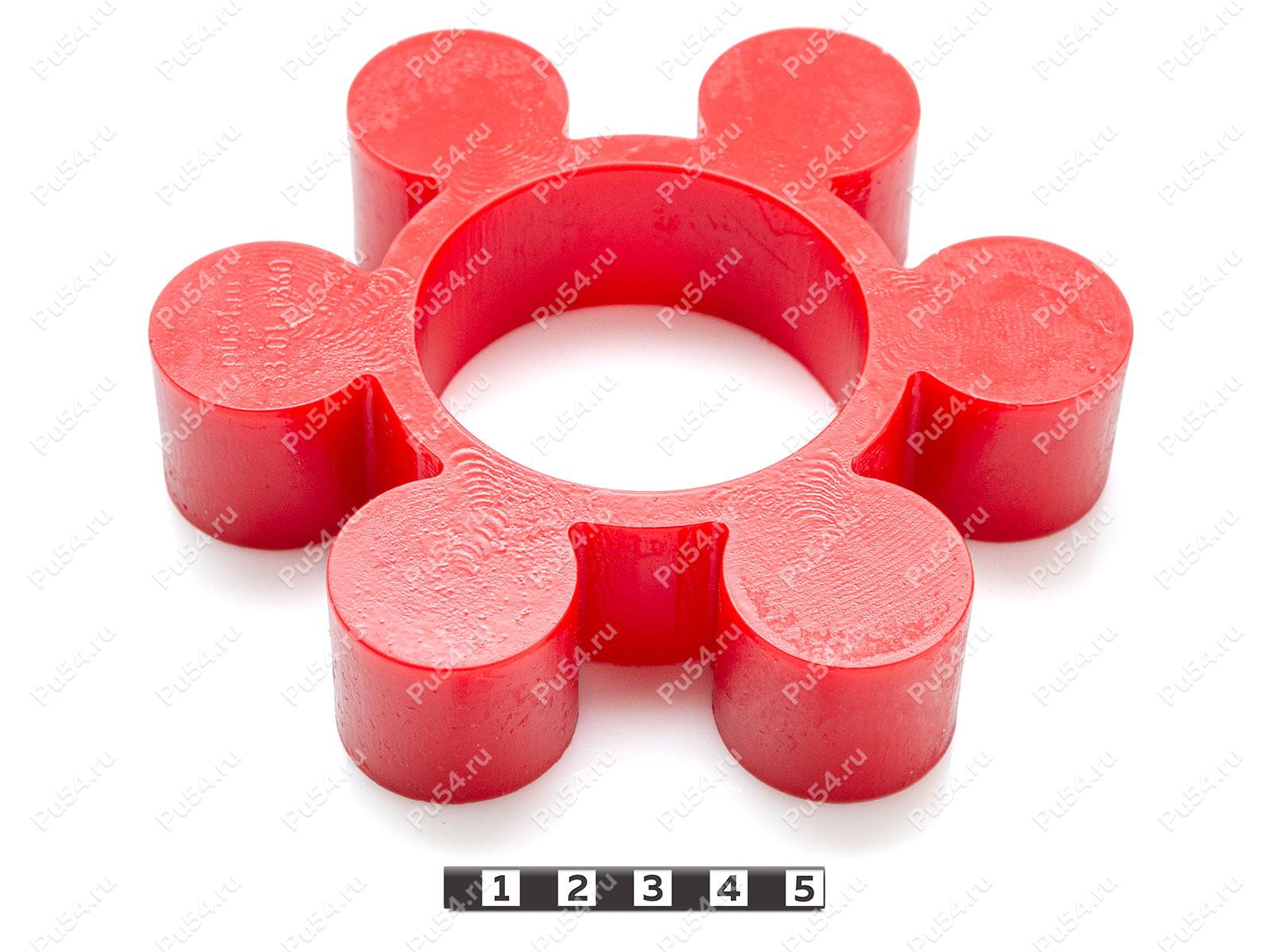 Вставка упругой муфты эластичная (звездочка) 140*64*30, Product Code 33-01-1360, Polyurethane, PU54/M92/красный, Image №1
