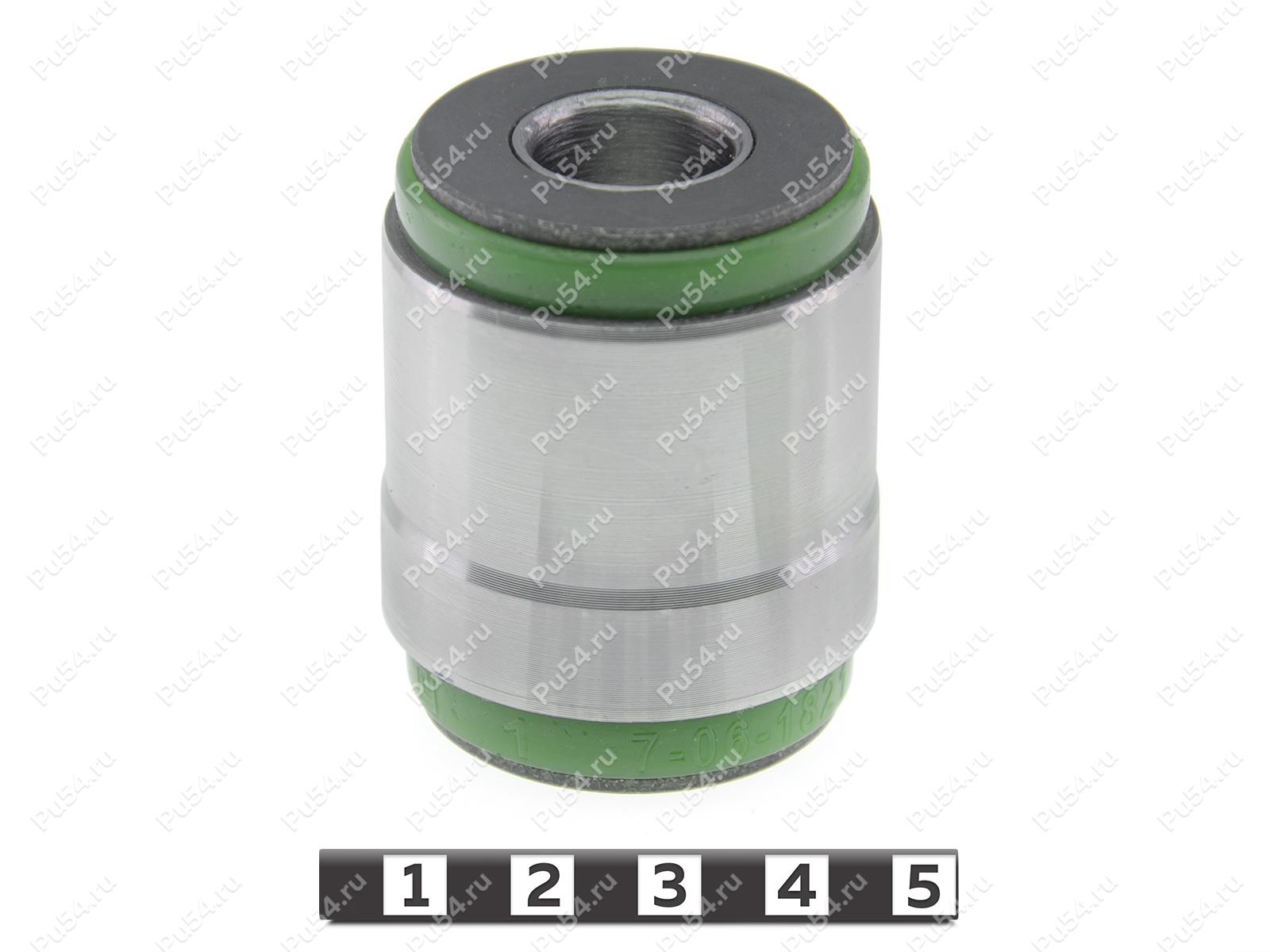 Low spring-loaded arm silent block, rear suspension, Product Code 7-06-1821, Polyurethane, PU54/M80/green, Image №1