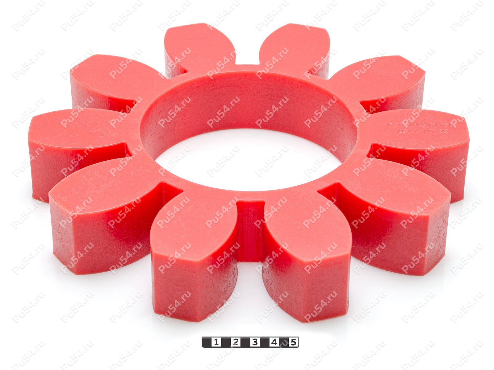 Elastic coupling sprocket 255 * 127 * 42 (10 beams), Product Code 33-01-1157, Polyurethane, PU54/M92/red, Image №1